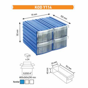 Plastik Çekmeceli Kutular Kod Y114