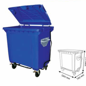 Plastik Çöp Kutuları 660 Litre Pedallı